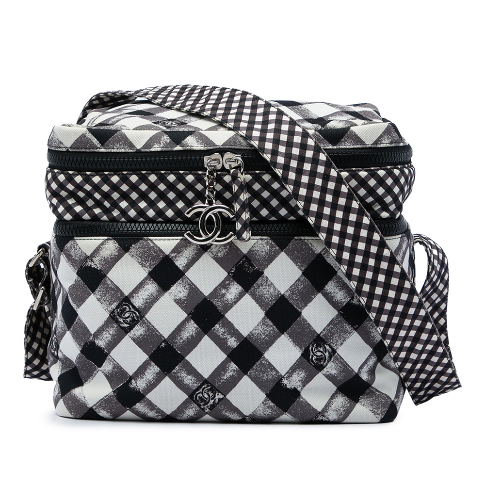 Pre-Loved Chanel CC Canvas Gingham Lunch Box Shoulder Bag